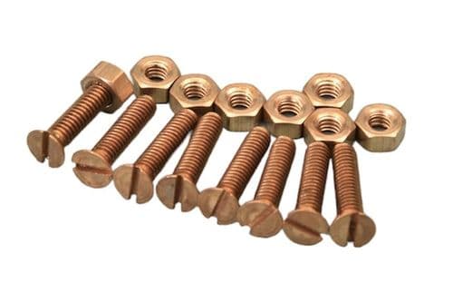 10BA 8 Pack Brass Countersunk Nuts & Bolts Set