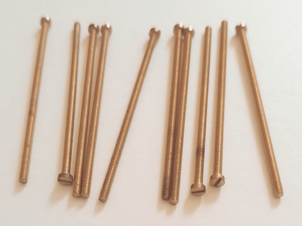 10BA Brass 1 3/4" Cheesehead Screws 10 Pack