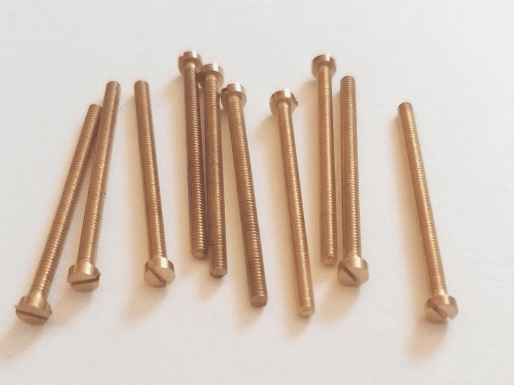 10BA Brass 1" Cheesehead Screws 10 Pack