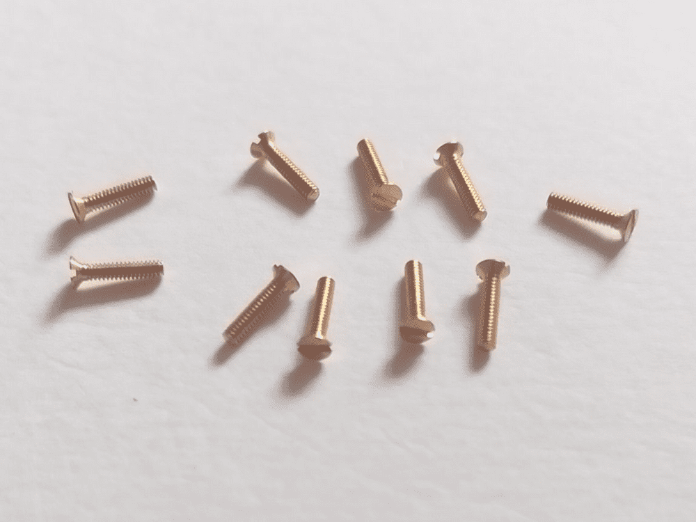 12BA Brass 1/4" Countersunk Screws 10 Pack