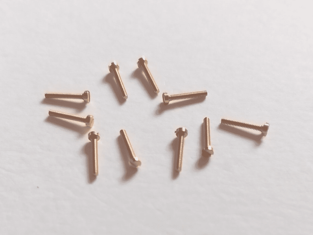 14BA Brass 1/4" Cheesehead Screws 10 Pack