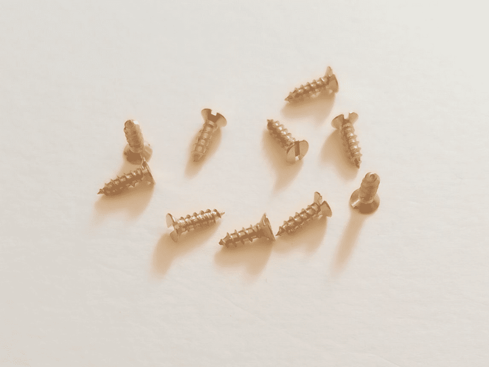 1G Brass 1/4" Countersunk Wood Screws 10 Pack