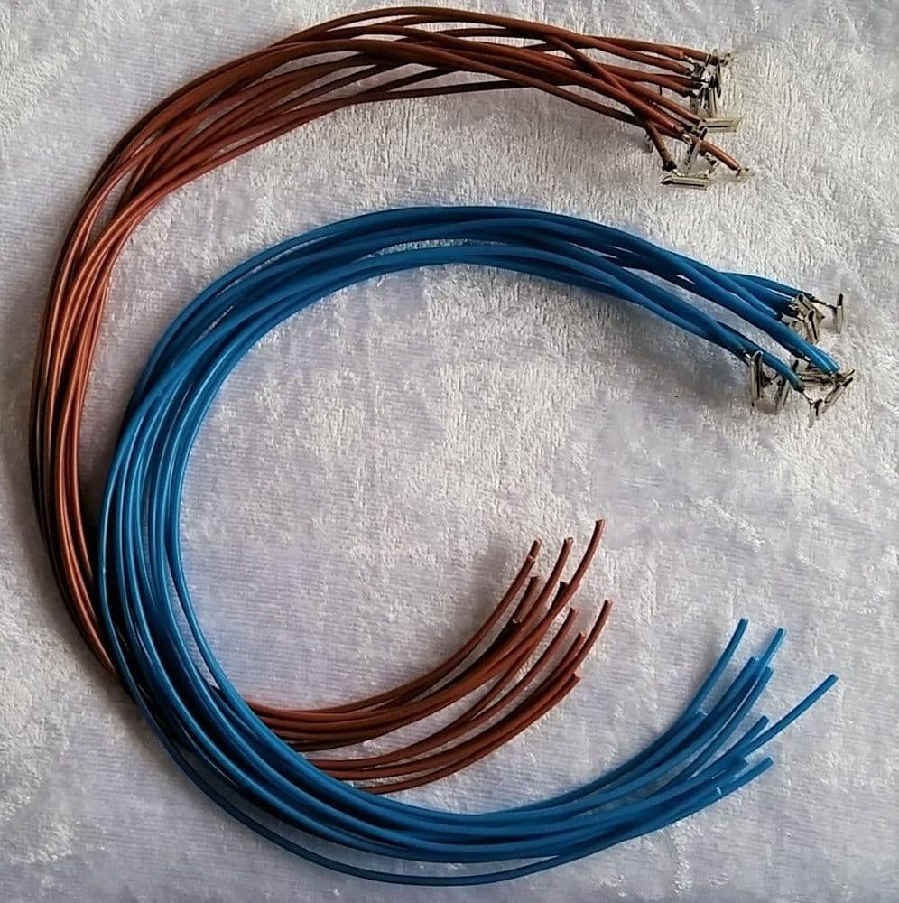 24 x 300mm Dropper Wire with Soldered Code 100 Fishplates Blue & Brown