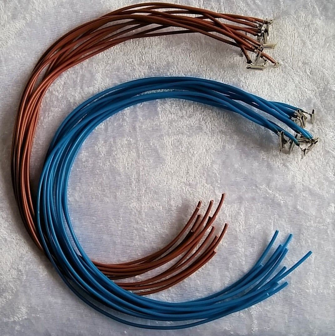 24 x 300mm Dropper Wire with Soldered Code 100 Fishplates Blue & Brown