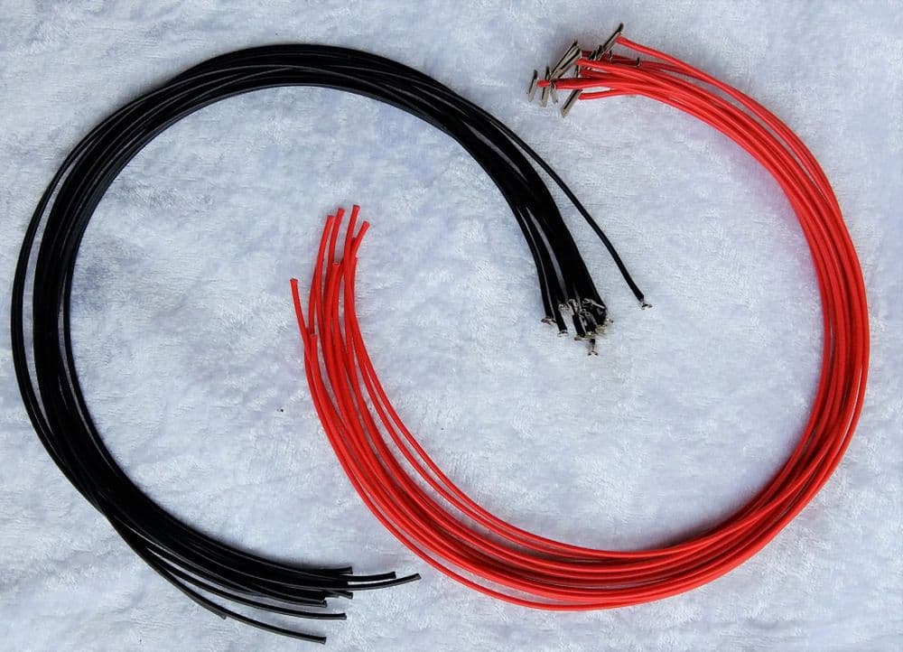 24 x 300mm Dropper Wire with Soldered Code 100 Fishplates Red & Black