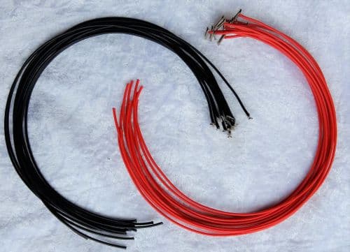 24 x 300mm Dropper Wire with Soldered Code 100 Fishplates Red & Black