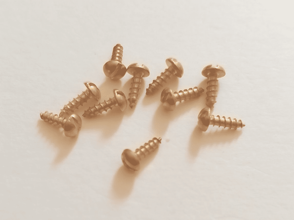 2G Brass 1/4" Round Head Wood Screws 10 Pack