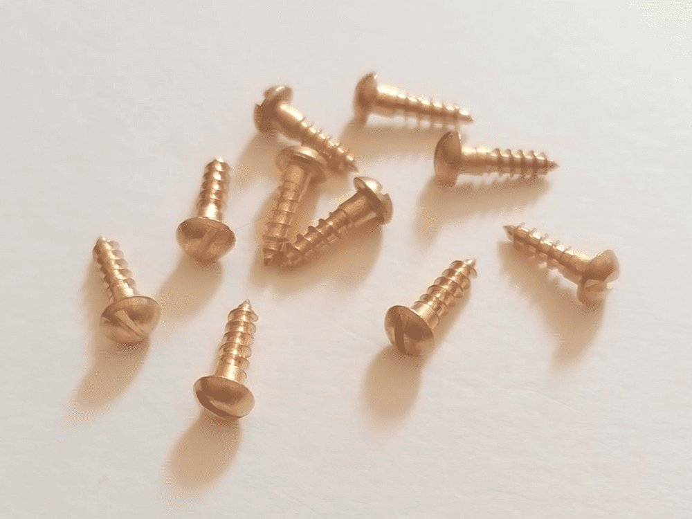 3G Brass 3/8" Round Head Wood Screws 10 Pack