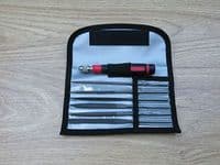 6 Piece Steel Needle File Set with Handle & Wallet