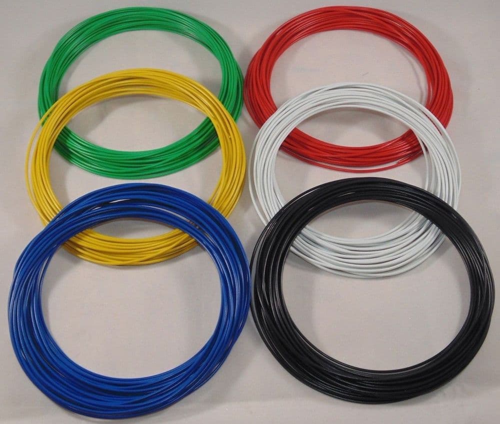 60m Dropper Wire 3A 16/0 2 DCC Layout Wire 10m x 6 colours