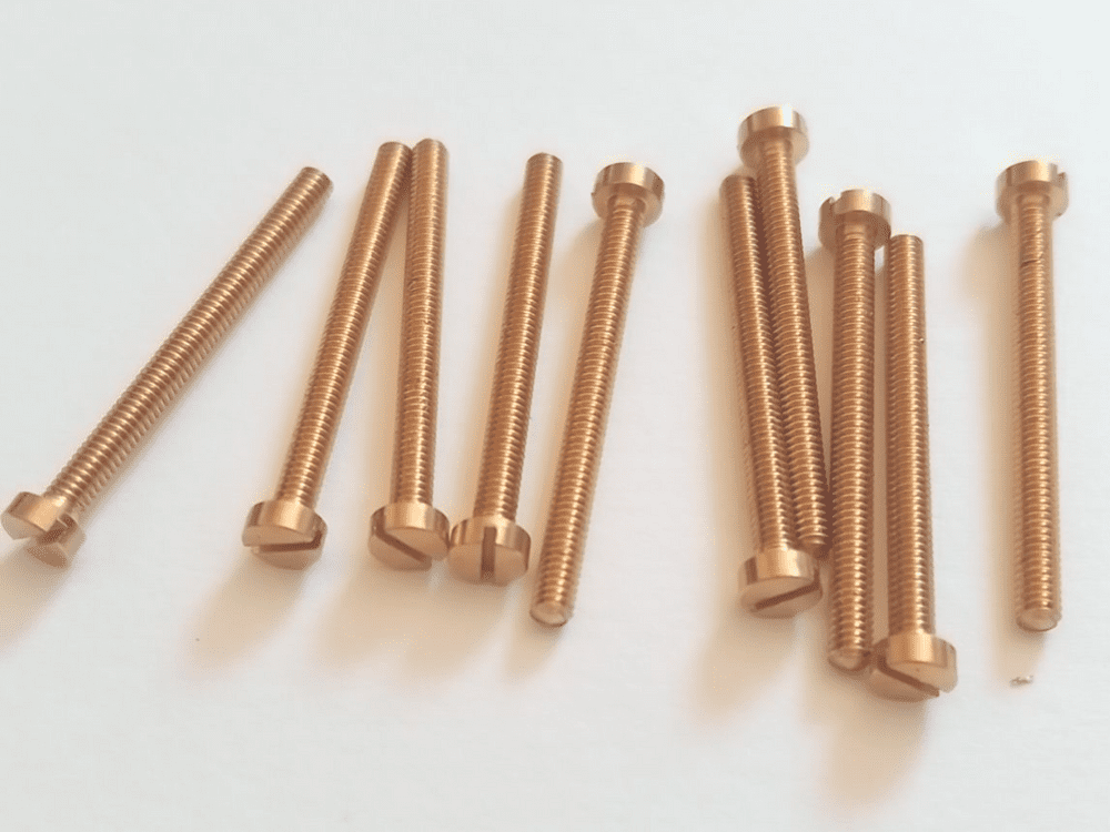8BA Brass 1" Cheesehead Screws 10 Pack