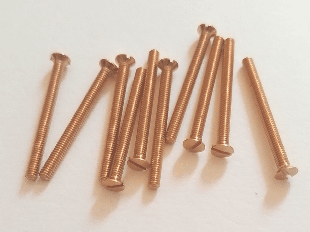 8BA Brass 1" Countersunk Screws 10 Pack