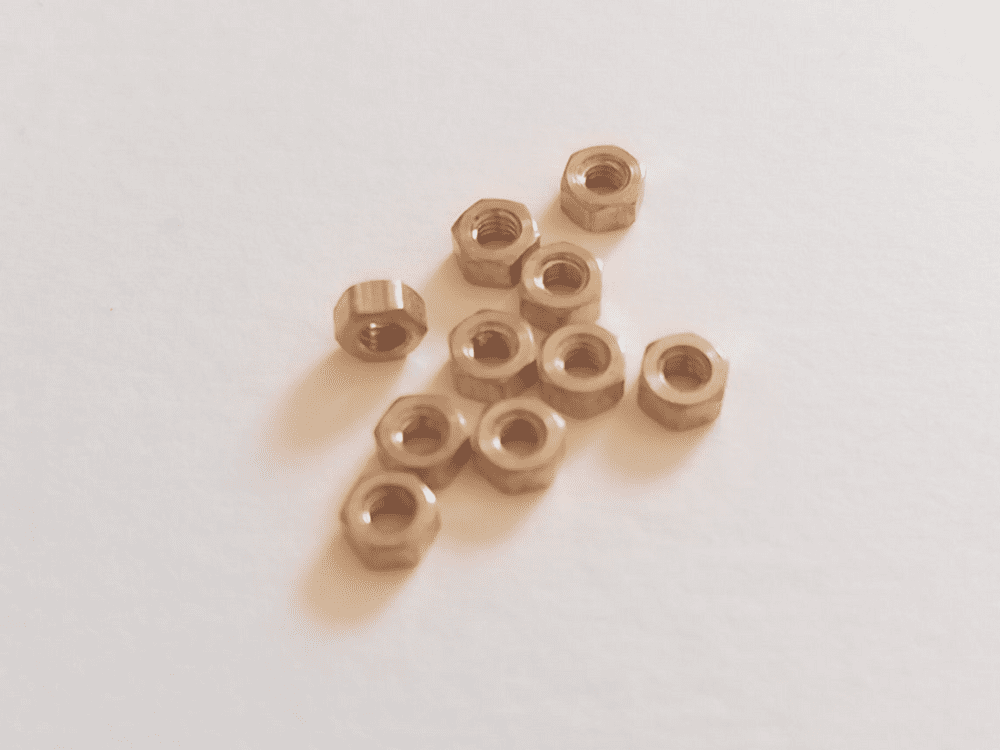 8BA Brass Hex Nuts 10 Pack