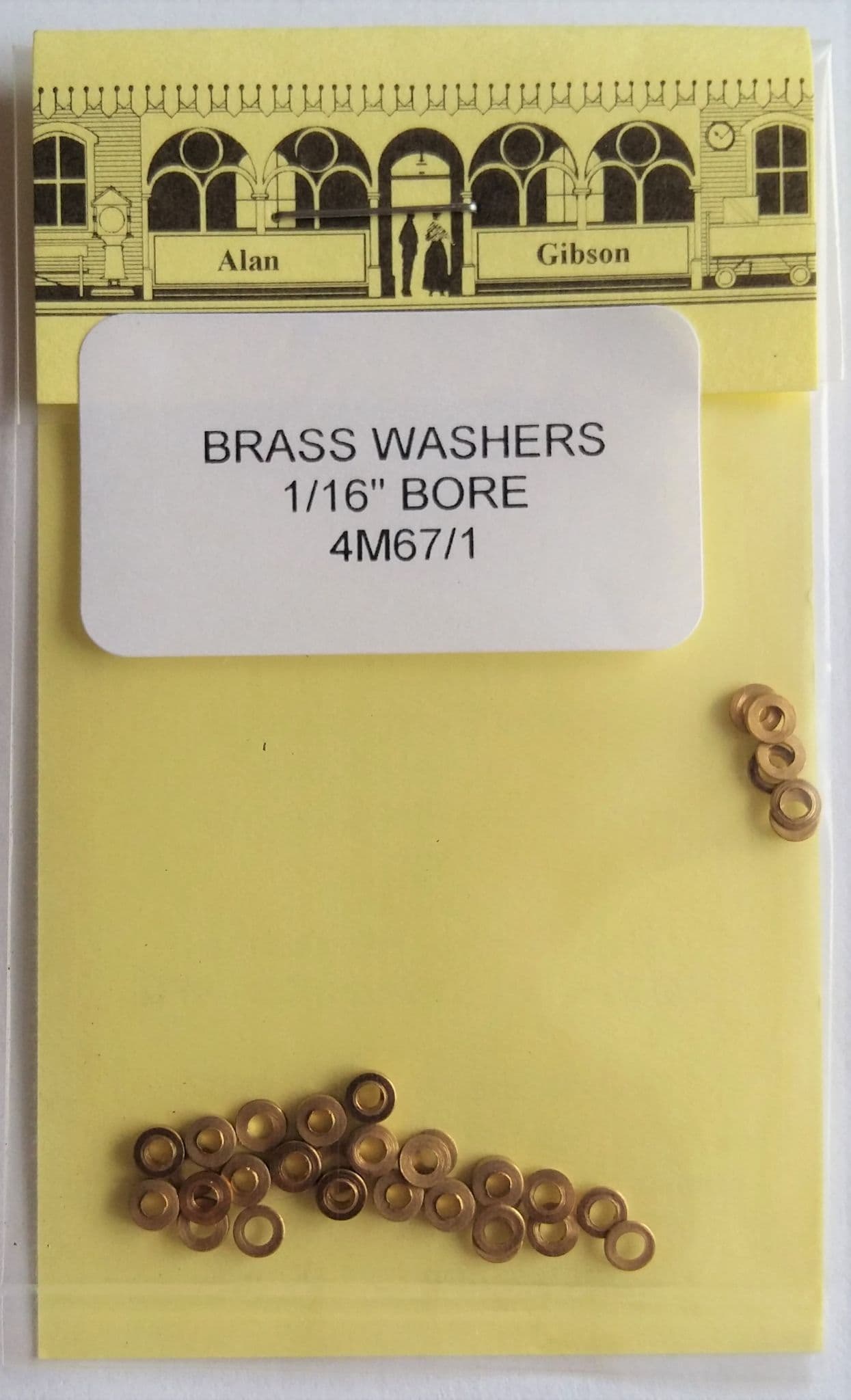 Alan Gibson Brass Shim Washers with 1/16" Bore Part no 4M67/1