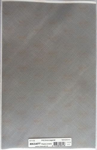Maquett 0.32mm PVC Grid Diagonal Grey Plastic Sheet