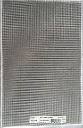 Maquett 0.32mm PVC Grid Straight Grey Plastic Sheet