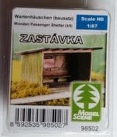 Model Scene 98502 Wooden Passenger Shelter Kit Scale HO 1:87