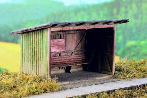 Model Scene 98502 Wooden Passenger Shelter Kit Scale HO 1:87