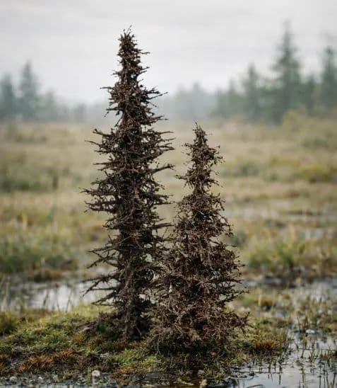 Model Scene SP099 Standing Dead Spruce Trees 7cm & 10cm