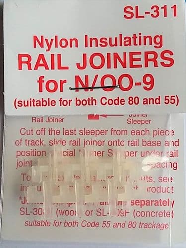 Peco SL-311 Code 80/55 N Gauge Insulated Rail Joiners / Fishplates