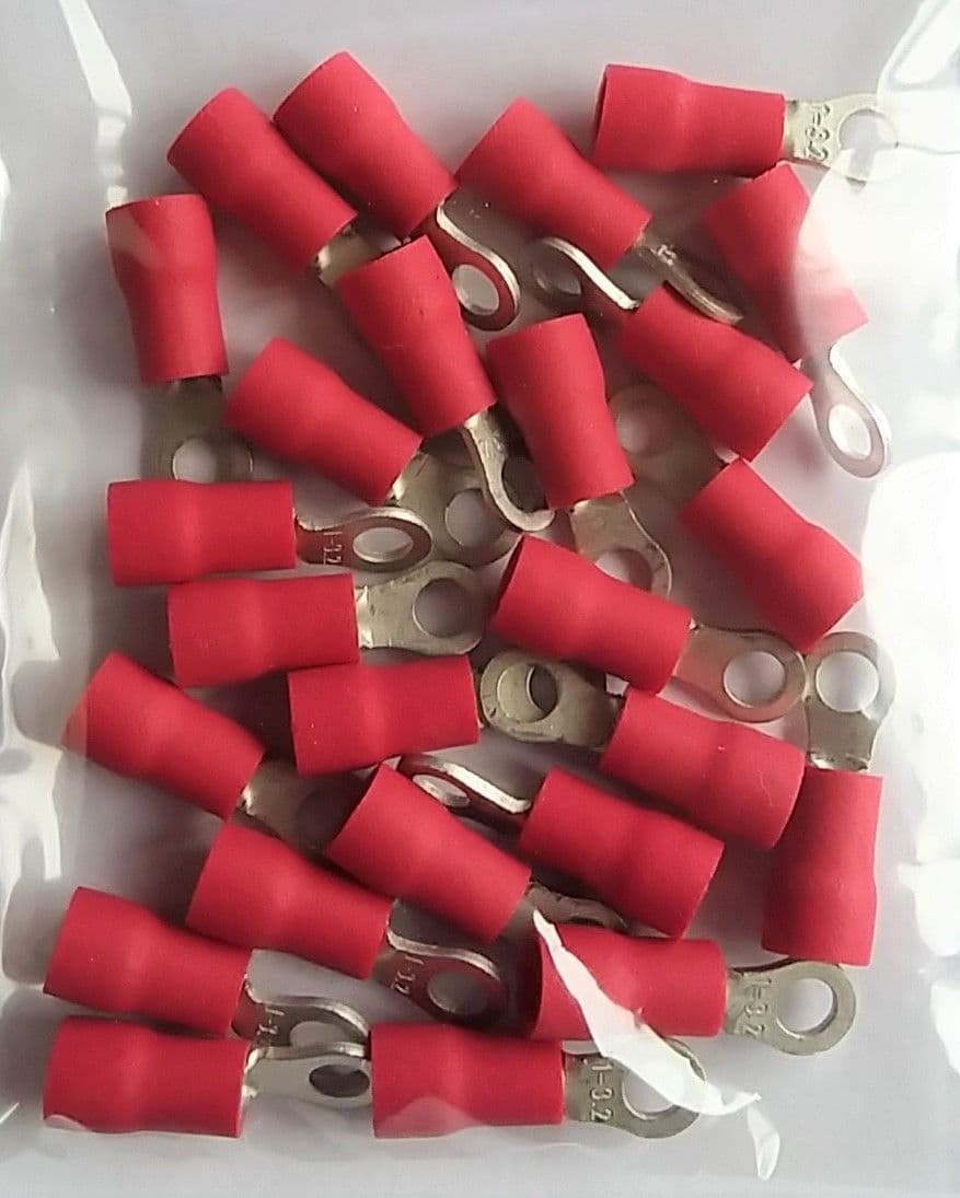 PreInsulated Red 3 2mm Ring Terminals