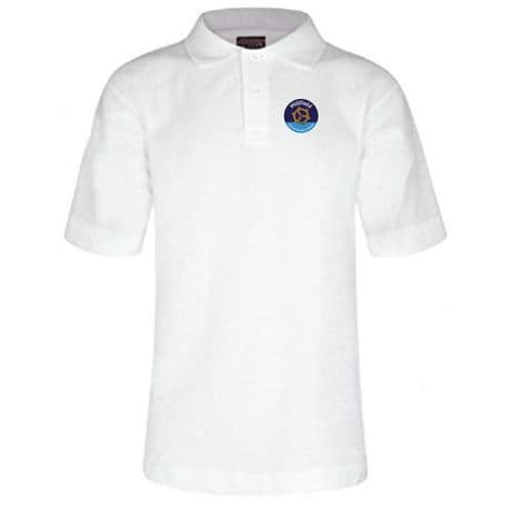 3PC Classic Polo Shirt, White embroidered with Millfield school crest