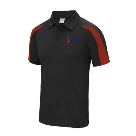JC043 Adult Contrast Polo - WDC - Black/Red