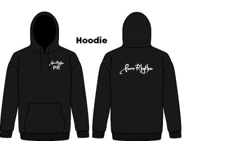 JH01JT Kids Hoodie - Pure Rhythm Text - Black