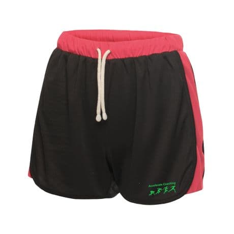 RG717 - Womens Shorts - Accelerate Coaching - Black/Hot Pink