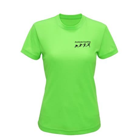 TR020 - Women's Performance T - Accelerate Coaching - Lightning Green