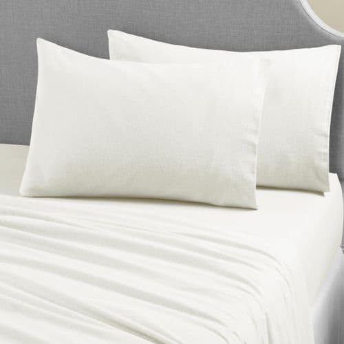 Brushed Cotton Thermal Soft Flannelette Flat Sheet All Sizes Cream