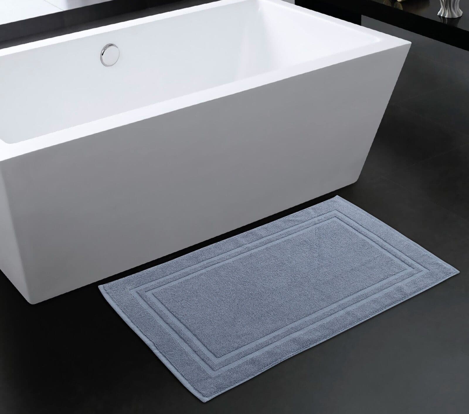 Luxury Hotel Quality Cotton Towelling Bath Mat 50x80cm Pacific Blue