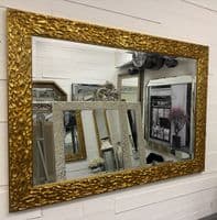 Antique Bright Gold Mirror Molton effect Bevelled Mirror - ALPINE - Choose Size