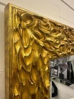 Antique Bright Gold Mirror Molton effect Bevelled Mirror - ALPINE - Choose Size