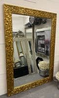 Antique Bright Gold Mirror Molton effect Bevelled Mirror - ALPINE - Choose Size