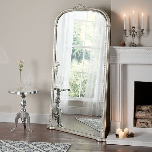Antique Silver XL Arch Top Leaner Ornate Antique Mirror WINDSOR - Choose Colour