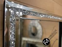 Glitzy Diamond Crystal Mirror - Premium Quality - Gatsby 80cm x 60cm - 31.5
