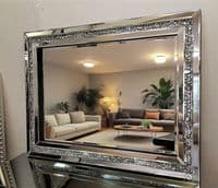 Glitzy Diamond Crystal Mirror - Premium Quality - Gatsby 80cm x 60cm - 31.5