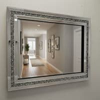 Glitzy Diamond Crystal Mirror - Premium Quality - Gatsby 80cm x 60cm - 31.5