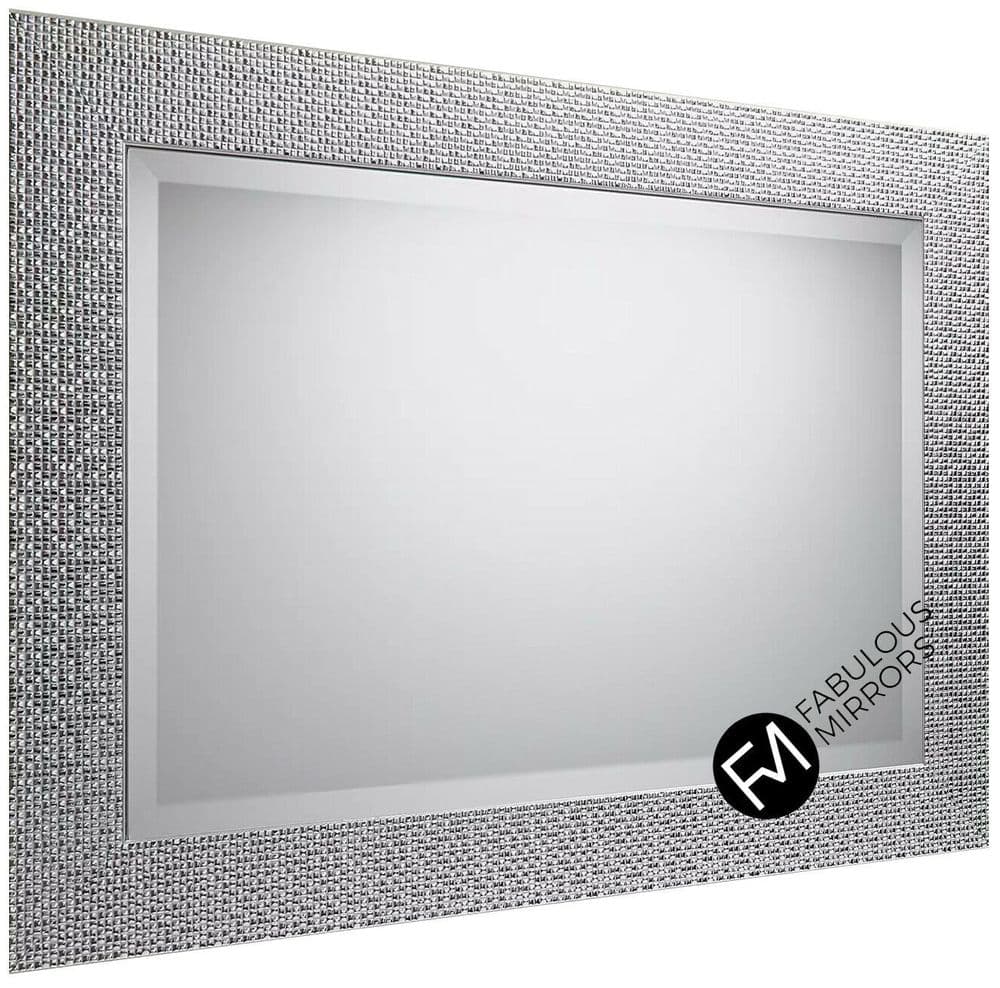 John Lewis Cassandra Silver Rectangular Wall Mirror Choice of Size and Colour