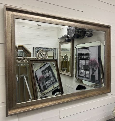 Large Antique Silver Mirror Contemporary design Stepped frame HOCKNEY Mirror