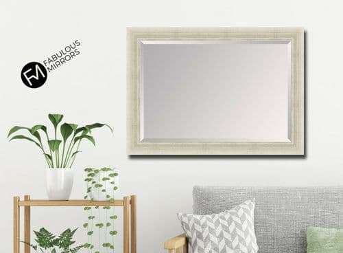 LARGE Antique Silver Modern Contemporary Antique Framed Mirror Elegant HAMILTON