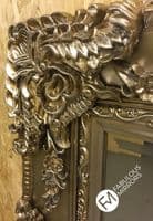 LARGE Antique Silver Ornate Regal Decorative Mirror - Bevelled Glass - PARIS