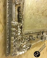 LARGE Antique Silver Ornate Regal Decorative Mirror - Bevelled Glass - PARIS