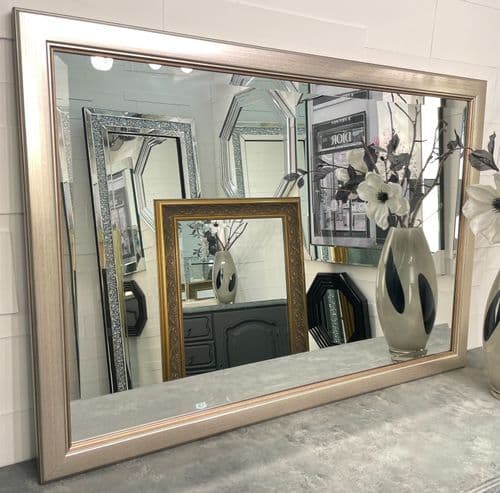 Large Antique Silver Wall Mirror Beautiful design 100cm x 69cm *NEW*