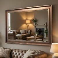 Large Bronze Mirror Contemporary design Stepped frame HOCKNEY Mirror