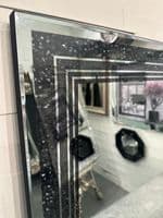 Large Galaxy Crystal Black Mirror Glitzy Diamond Crystal Mirror 120cm x 80cm
