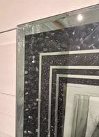 Large Galaxy Crystal Black Mirror Glitzy Diamond Crystal Mirror 120cm x 80cm