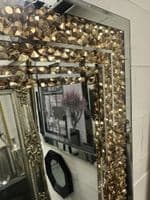 Large Galaxy Crystal Rose Gold Mirror Glitzy Diamond Crystal Mirror 120cm x 80cm