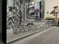 Large Galaxy Crystal Silver Mirror Glitzy Diamond Crystal Mirror 120cm x 80cm